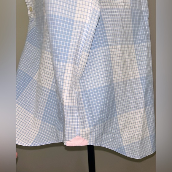 Mr. Thomas Pink Slim Casual Dress Shirt Lt Blue & White Sz XXL - Picture 11 of 13